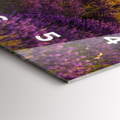 Zegar szklany 30x30 Lawendowe pole we Francji