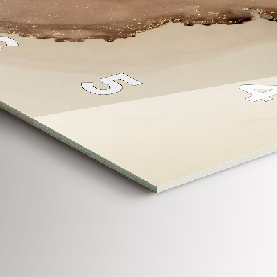 Zegar szklany 30x30 Beżowa sztuka nowoczesna