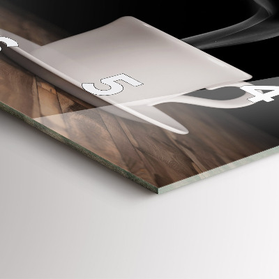 Zegar szklany 30x30 Kubek parującej kawy