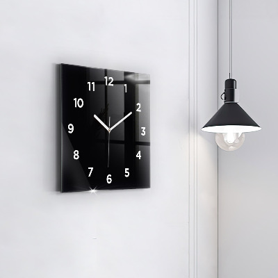 Zegar szklany 30x30 Czarny