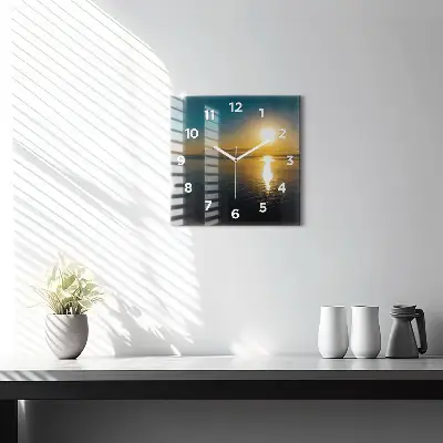 Zegar szklany 30x30 Wschód słońca