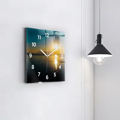 Zegar szklany 30x30 Wschód słońca