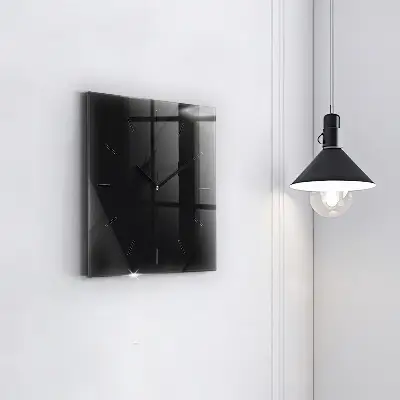 Zegar szklany 30x30 Ciemny wzór na ścianie