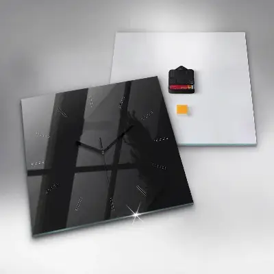 Zegar szklany 30x30 Ciemny wzór na ścianie