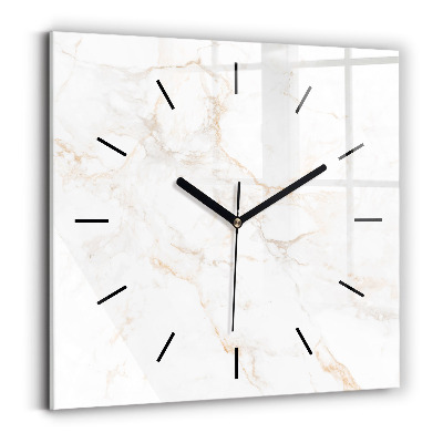Zegar szklany 30x30 Elegancki marmur