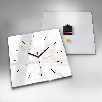 Zegar szklany 30x30 Elegancki marmur