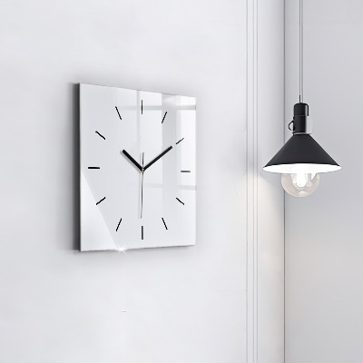 Zegar szklany 30x30 Biały
