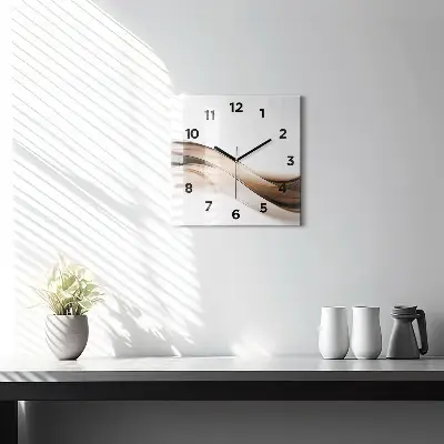 Zegar szklany 30x30 Abstrakcyjny obraz z liniami