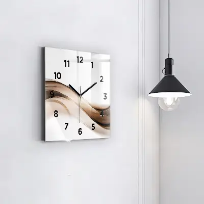 Zegar szklany 30x30 Abstrakcyjny obraz z liniami