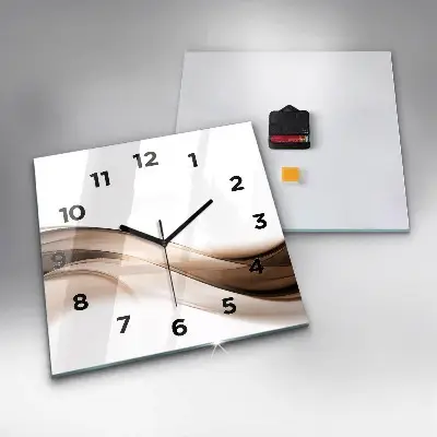 Zegar szklany 30x30 Abstrakcyjny obraz z liniami