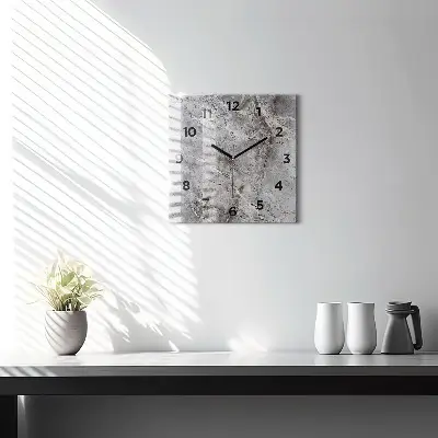 Zegar szklany 30x30 Szary granitowy marmur
