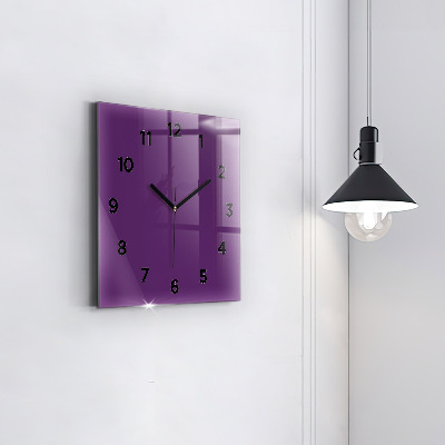 Zegar szklany 30x30 Kolor fioletowy
