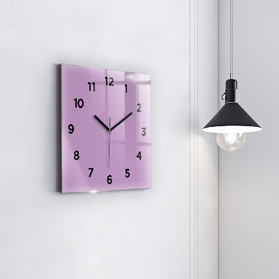 Zegar szklany 30x30 Liliowy