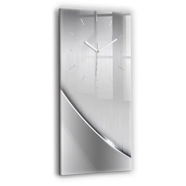 Zegar szklany 30x60 Srebrny ornament
