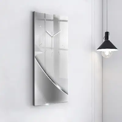 Zegar szklany 30x60 Srebrny ornament
