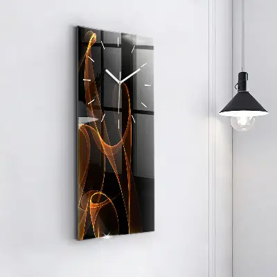 Zegar szklany 30x60 Pomarańczowe pasy
