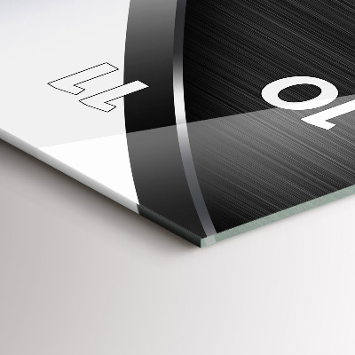 Zegar szklany 30x60 Czarne i srebrne pasy