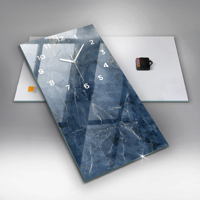 Zegar szklany 30x60 Niebieski marmur