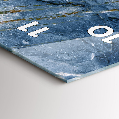 Zegar szklany 30x60 Niebieski marmur