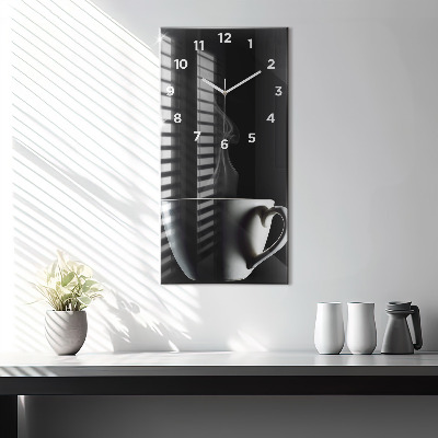 Zegar szklany 30x60 Filiżanka kawy