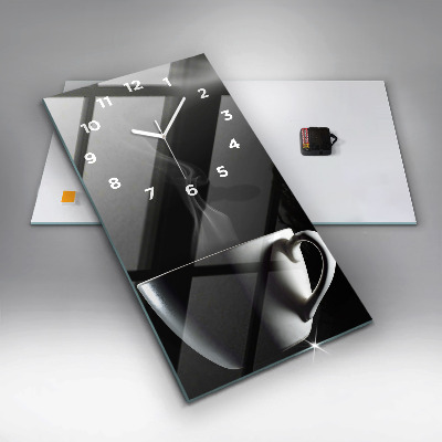 Zegar szklany 30x60 Filiżanka kawy