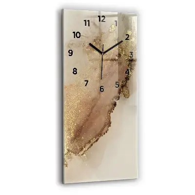 Zegar szklany 30x60 Beżowa sztuka współczesna