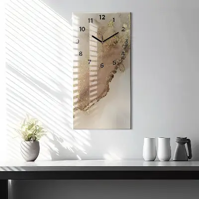 Zegar szklany 30x60 Beżowa sztuka współczesna