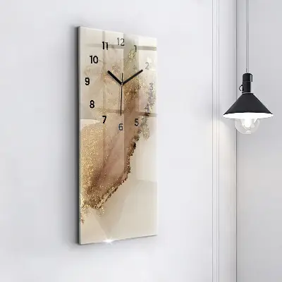 Zegar szklany 30x60 Beżowa sztuka współczesna