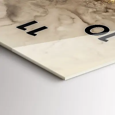 Zegar szklany 30x60 Beżowa sztuka współczesna
