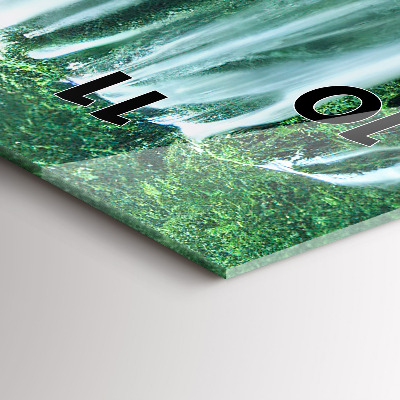 Zegar szklany 30x60 Mchy porastające wodospad