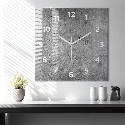 Zegar szklany 60x60 Surowa industrialna ściana
