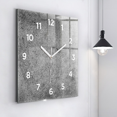 Zegar szklany 60x60 Surowa industrialna ściana