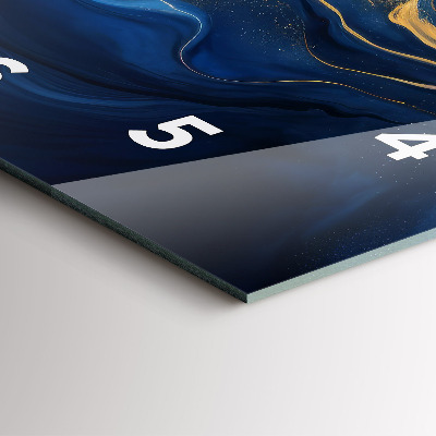 Zegar szklany 60x60 Marmur w kolorze niebieskim