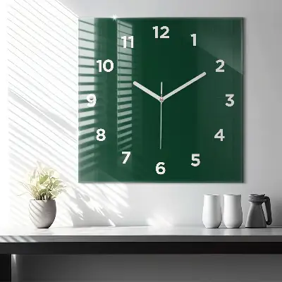 Zegar szklany 60x60 Kolor butelkowa zieleń