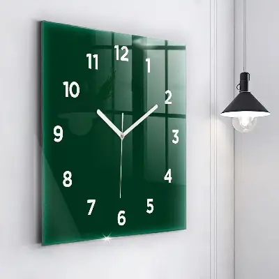 Zegar szklany 60x60 Kolor butelkowa zieleń