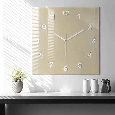 Zegar szklany 60x60 Beżowy