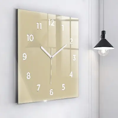 Zegar szklany 60x60 Beżowy
