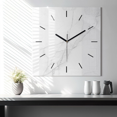 Zegar szklany 60x60 Marmur dekoracyjny