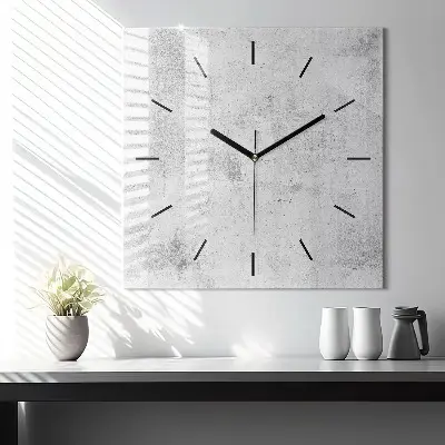 Zegar szklany 60x60 Betonowa ściana