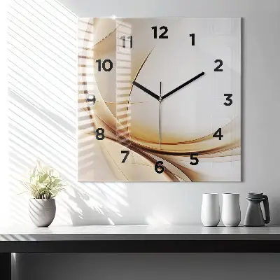 Zegar szklany 60x60 Złota abstrakcja