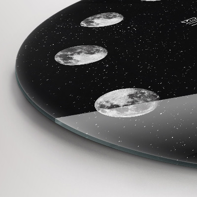 Zegar szklany fi30 Fazy księżyca i tekst