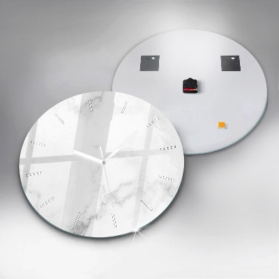 Zegar szklany fi60 Marmur