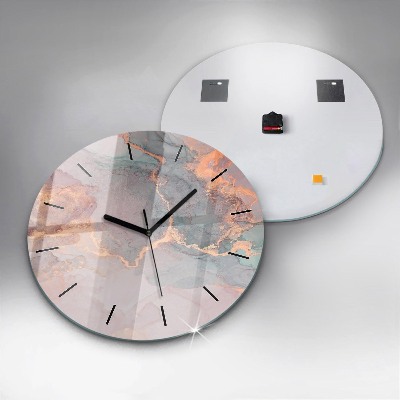 Zegar szklany fi60 Marmur