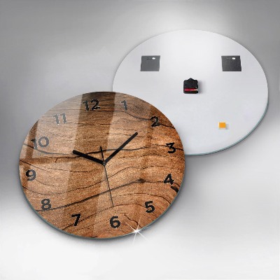 Zegar szklany fi60 Drewno