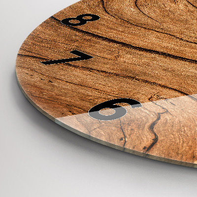 Zegar szklany fi60 Drewno