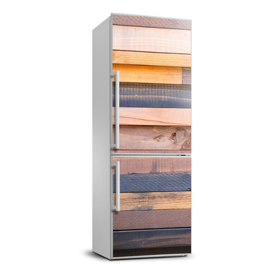 Naklejka Tapeta na lodówkę Drewniana ściana