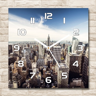 Zegar szklany kwadratowy Nowy Jork